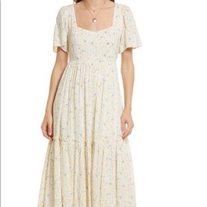Madewell Flutter-Sleeve Tiered Maxi Dress in Folkmagic Floral Size 4